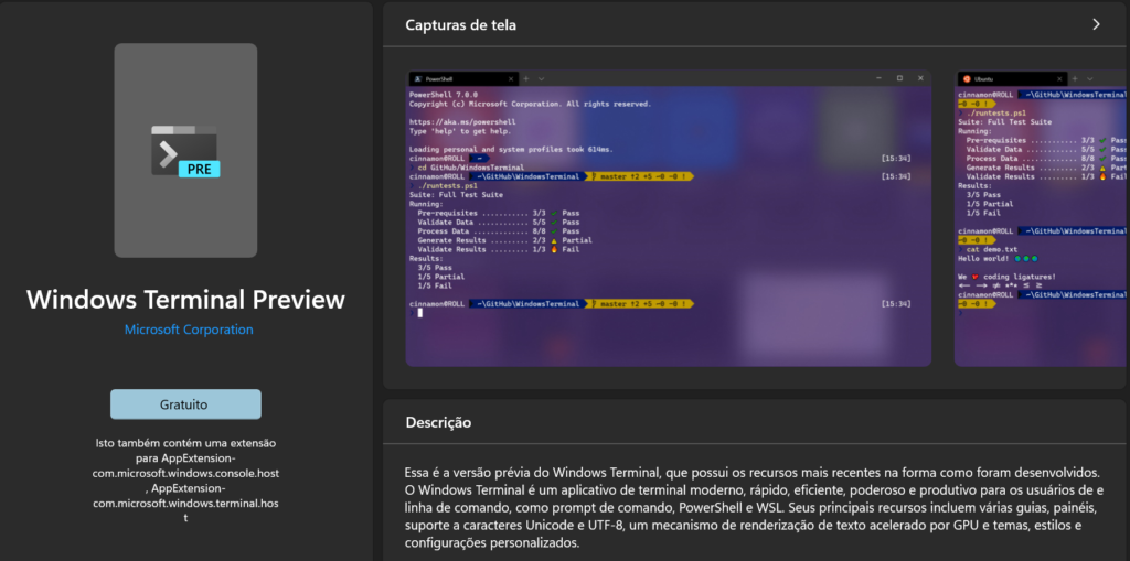 Microsoft lança o Windows Terminal Preview 1.10