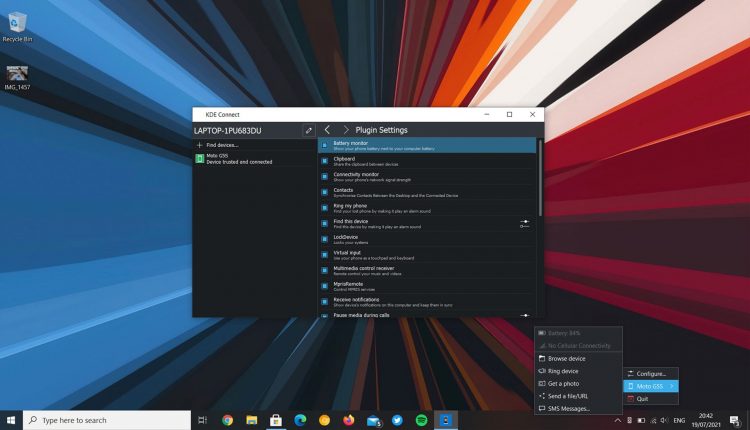 KDE Connect já está disponível no Windows 10