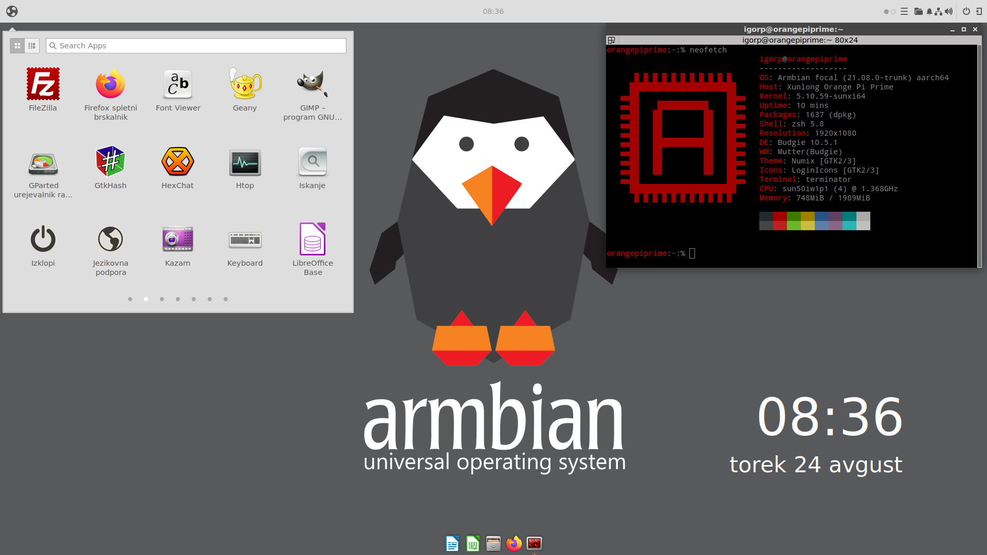 Armbian 21.08 lançado com os desktops Xfce, Cinnamon e Budgie