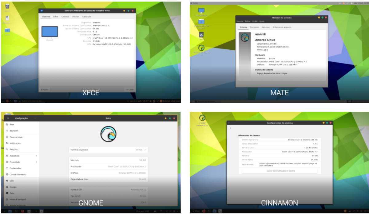 Distribuição brasileira Amarok Linux 3.2 (21.10.14) lançada com atualizações e correções