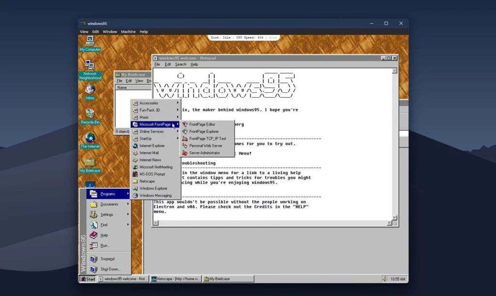 Windows 95 vira aplicativo e pode ser usado no Mac, Linux e Windos 11