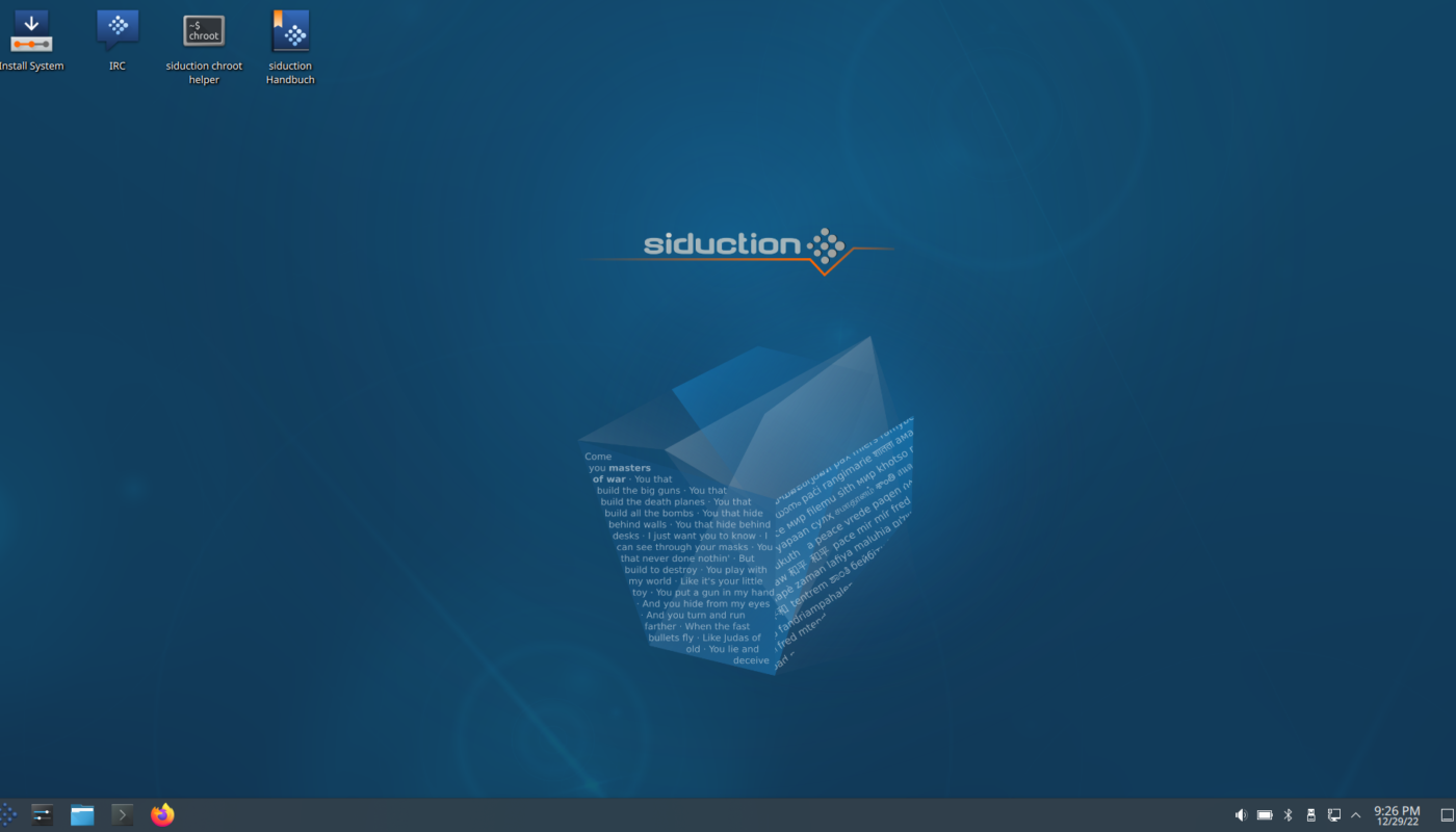 siduction 2022.1.1 "Masters of War" chega com Linux 6.2 e KDE Plasma 5.27