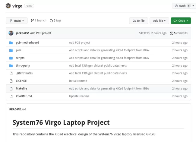 System76 publica especificações de design de PCB para laptop "Virgo" e confirma Intel Raptor Lake
