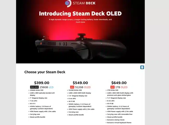 Valve anuncia o Steam Deck OLED com tela atualizada, APU de 6 nm e bateria maior