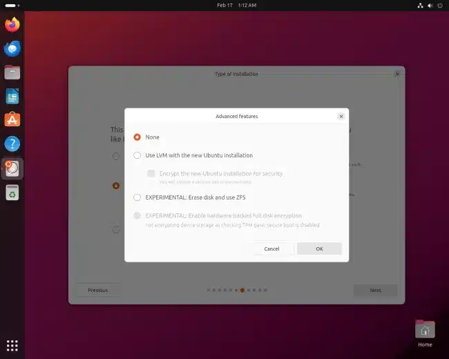 Ubuntu 24.04 LTS Desktop Installer adiciona novas opções de acessibilidade.