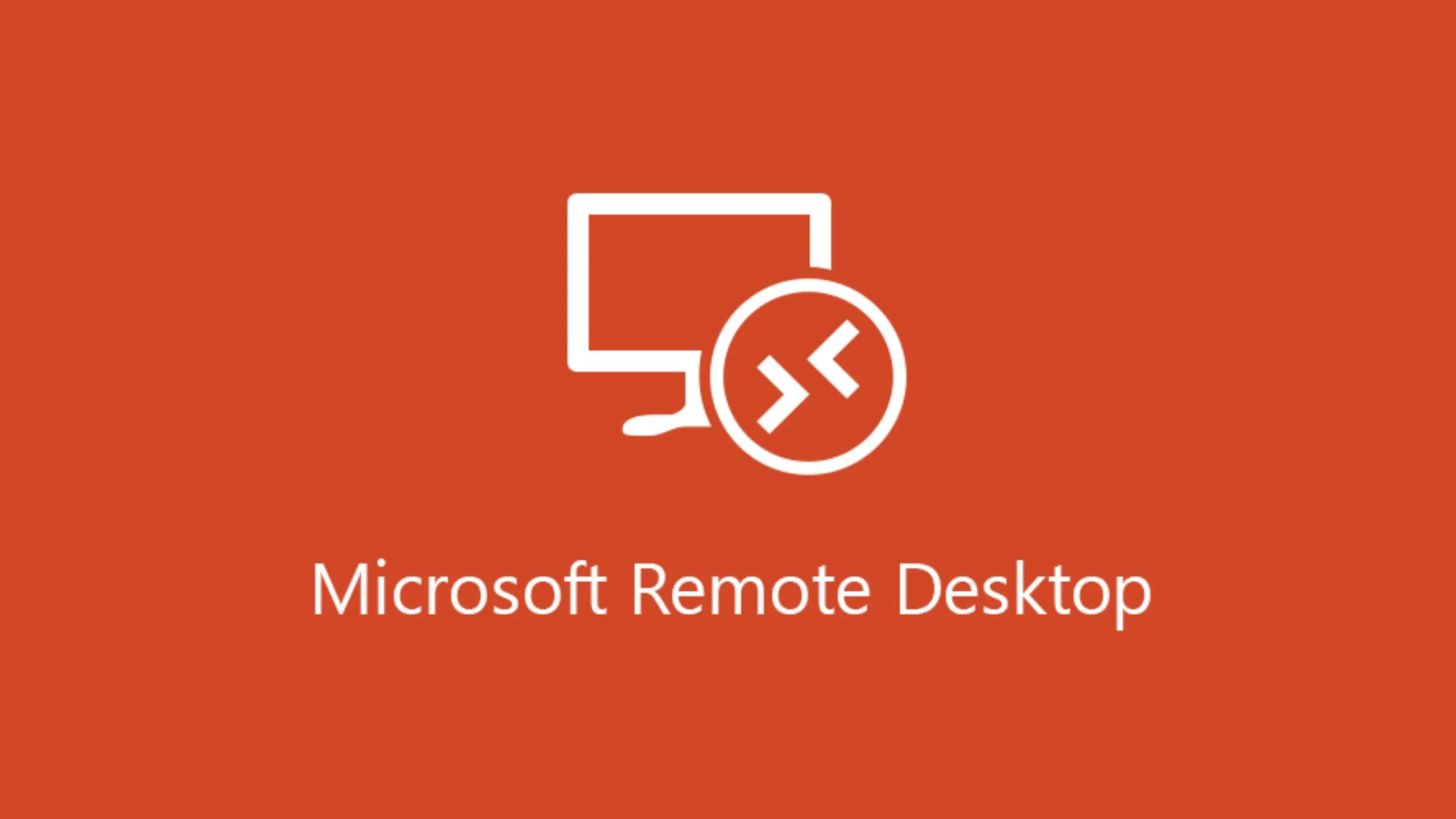 Imagem com a logomarca do Microsoft Remote Desktop com fundo vermelho