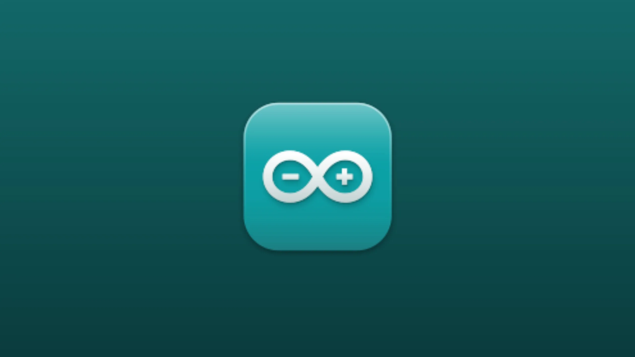 Imagem com a logomarca do Arduino IDE v2 com fundo verde