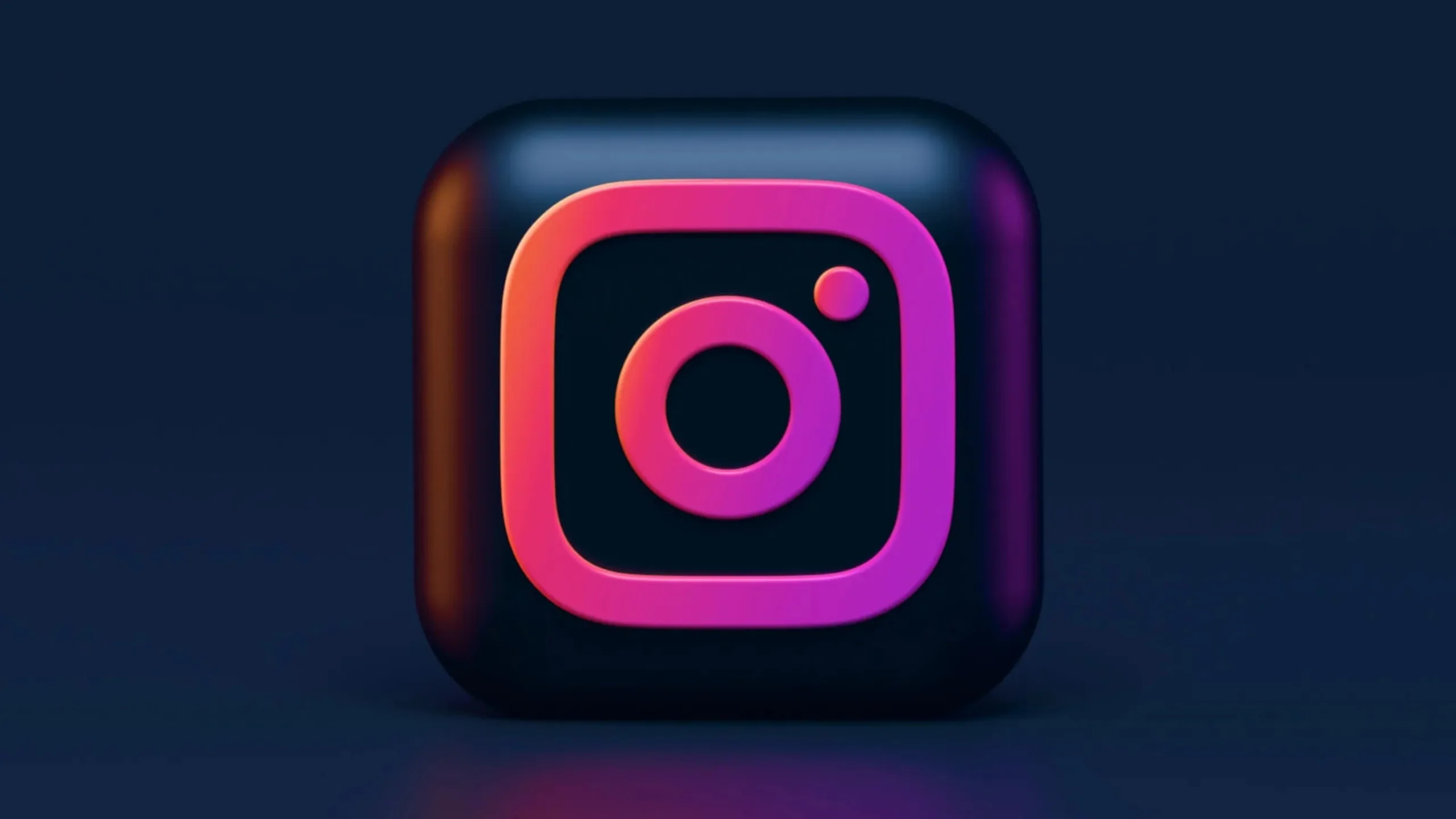 Imagem com a logomarca do Instagram com fundo preto