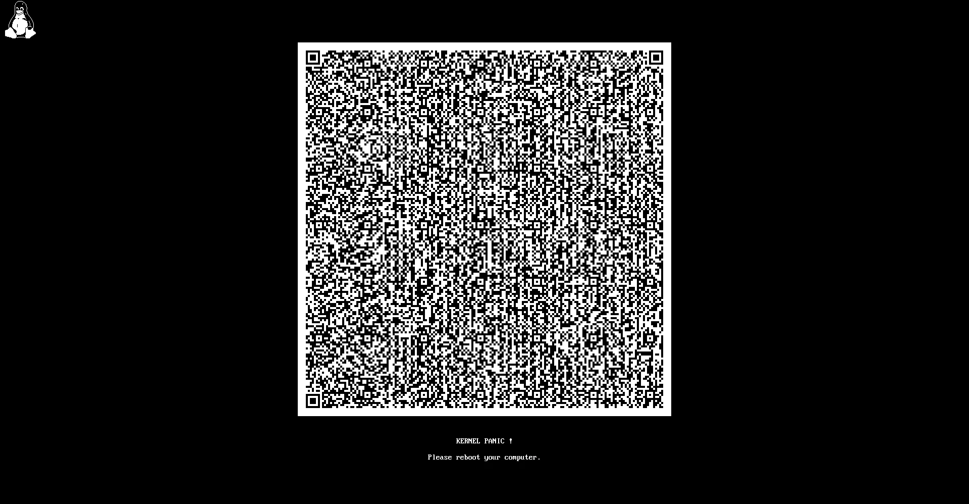 Imagem do qr code do Linux Kernel exibindo o erro ou falha kernel panic