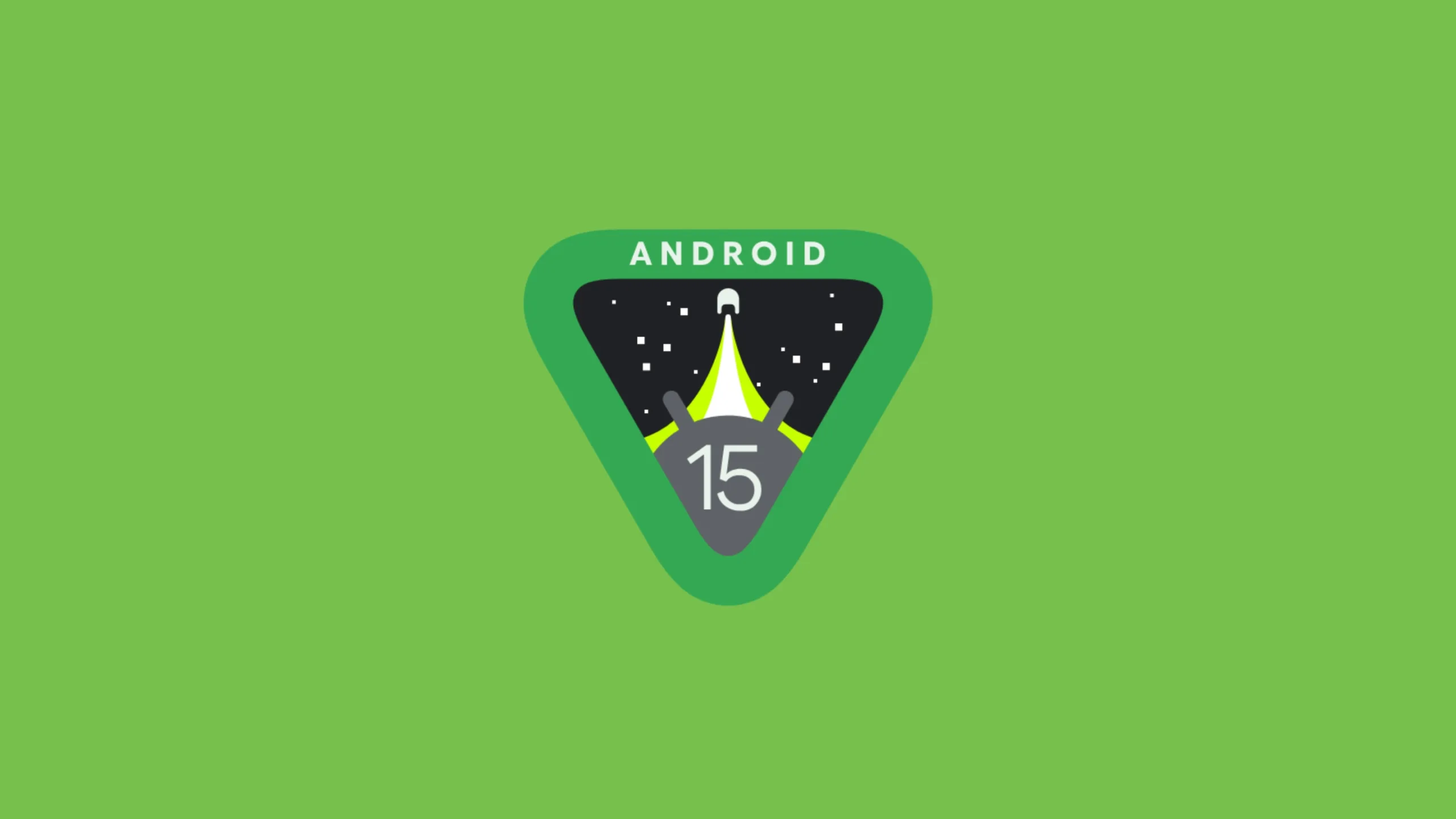 Imagem com a logo do Android 15