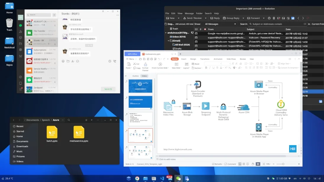 Interface do AnduinOS com visual semelhante ao Windows 11