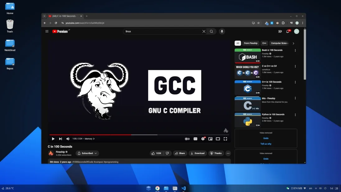 Interface do AnduinOS com visual semelhante ao Windows 11