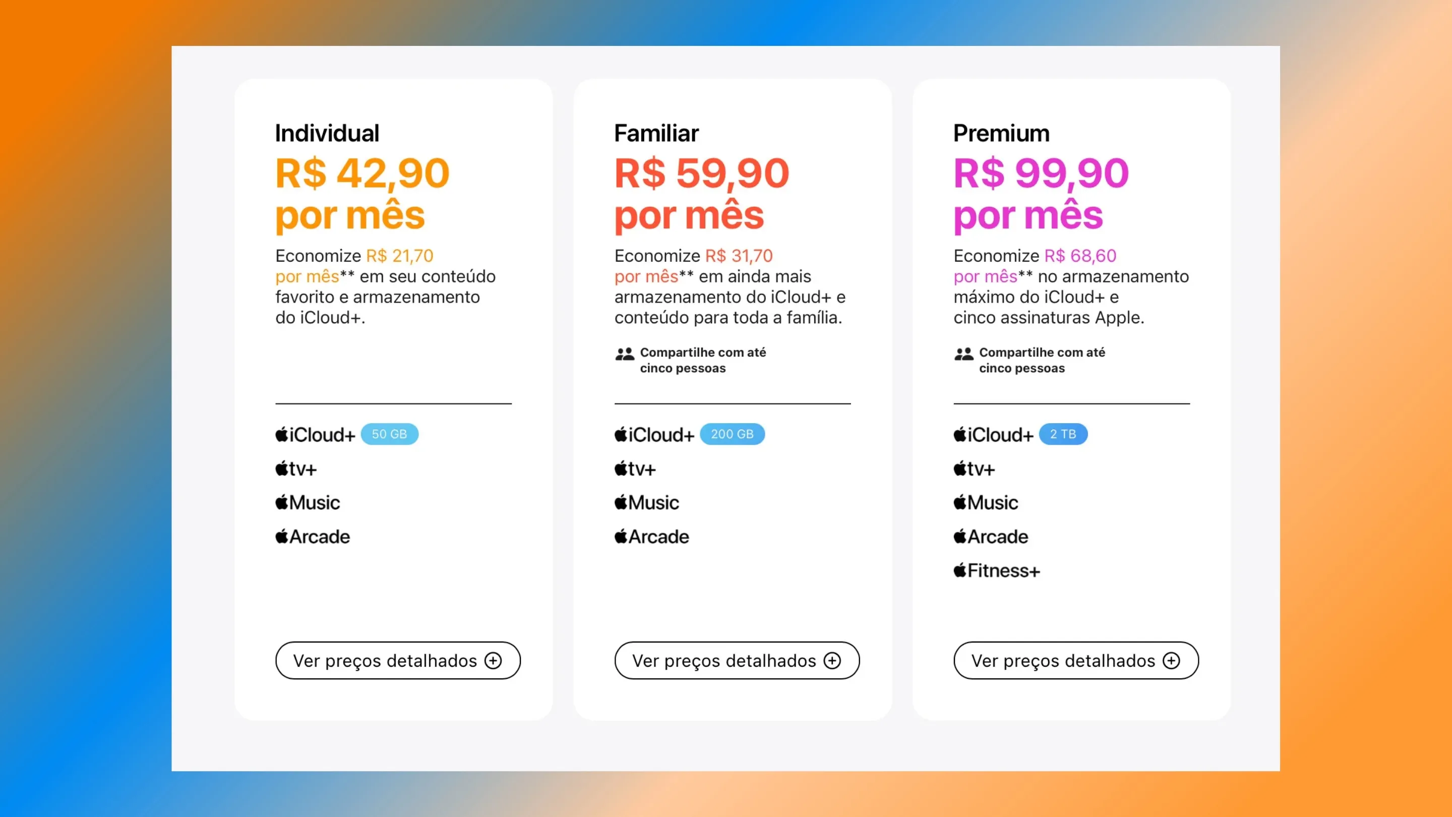 Apple reajusta valores das assinaturas do iCloud e Apple One no Brasil 2 Planos Apple