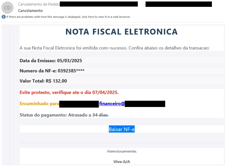 Alerta cibernético: onda de spam atinge executivos brasileiros com golpes sofisticados 2 a screenshot of a computer