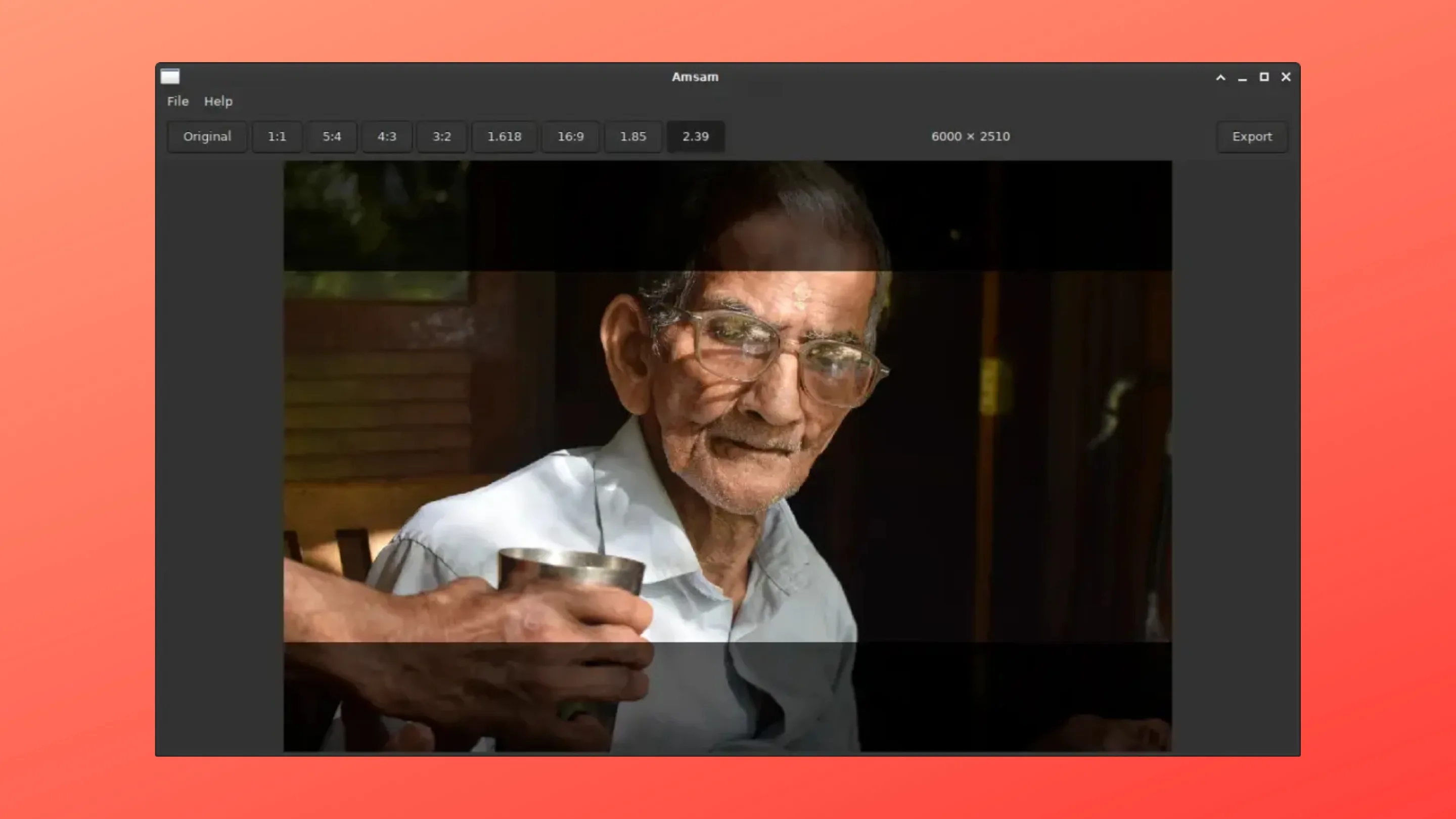 Instale o Amsam, um recortador de fotos, no Ubuntu, Fedora, Debian e outras distribuições Linux com Flatpak 2 Imagem com a interface do Amsam