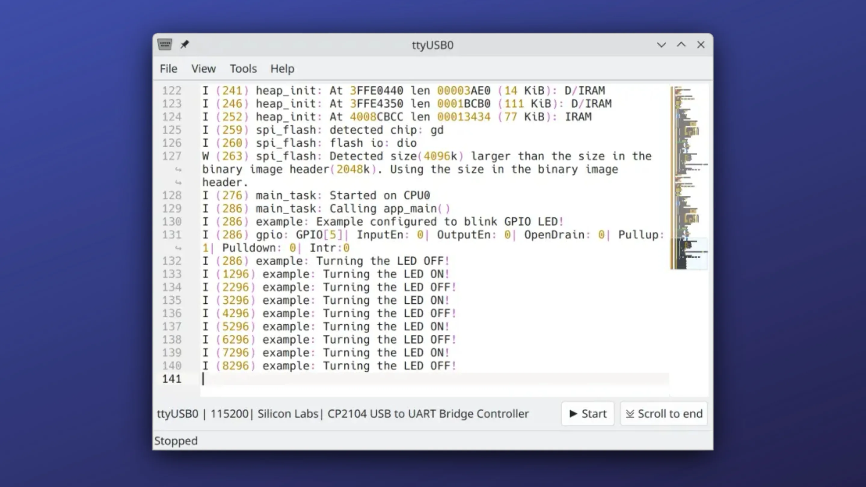 Instale o yeTTY, um visualizador de logs, no Ubuntu, Fedora, Debian e outras distribuições Linux com Flatpak 2 Imagem com a interface do yeTTY
