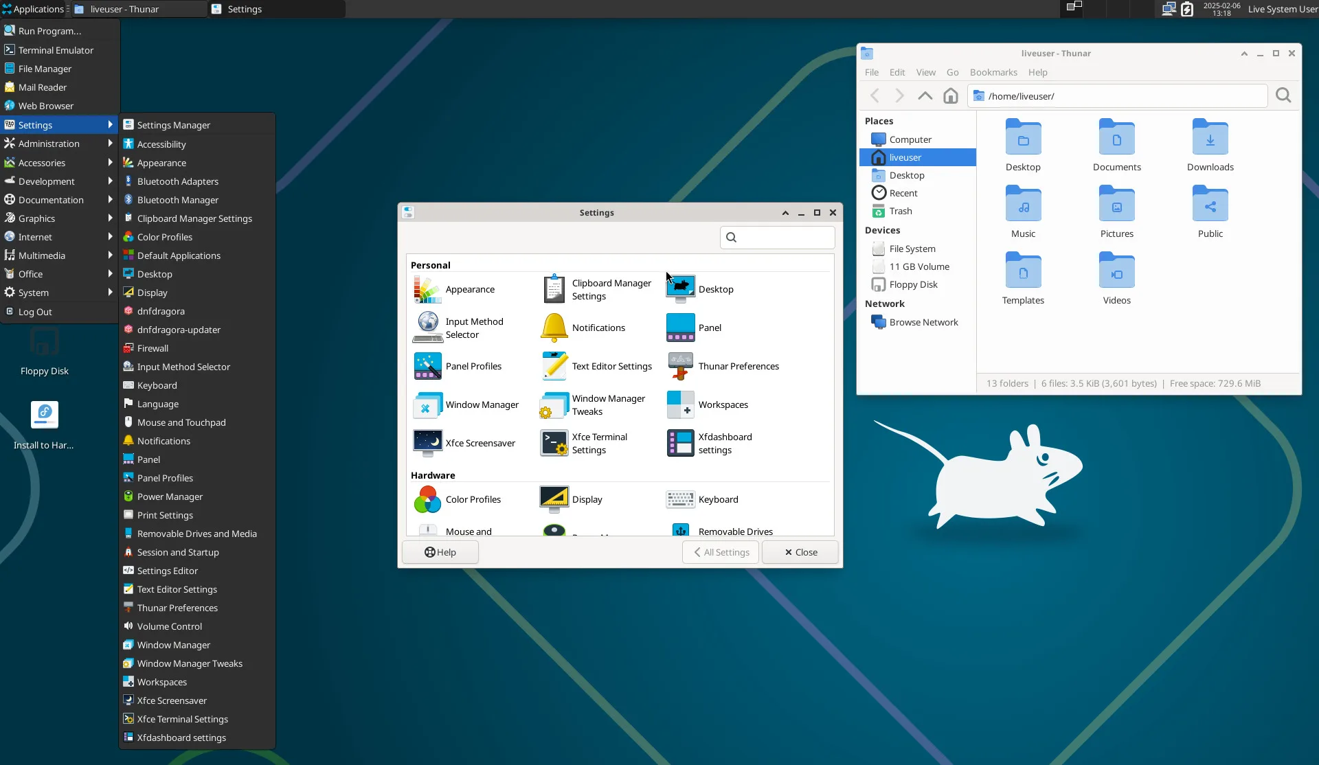 screenshot do xfce limpo