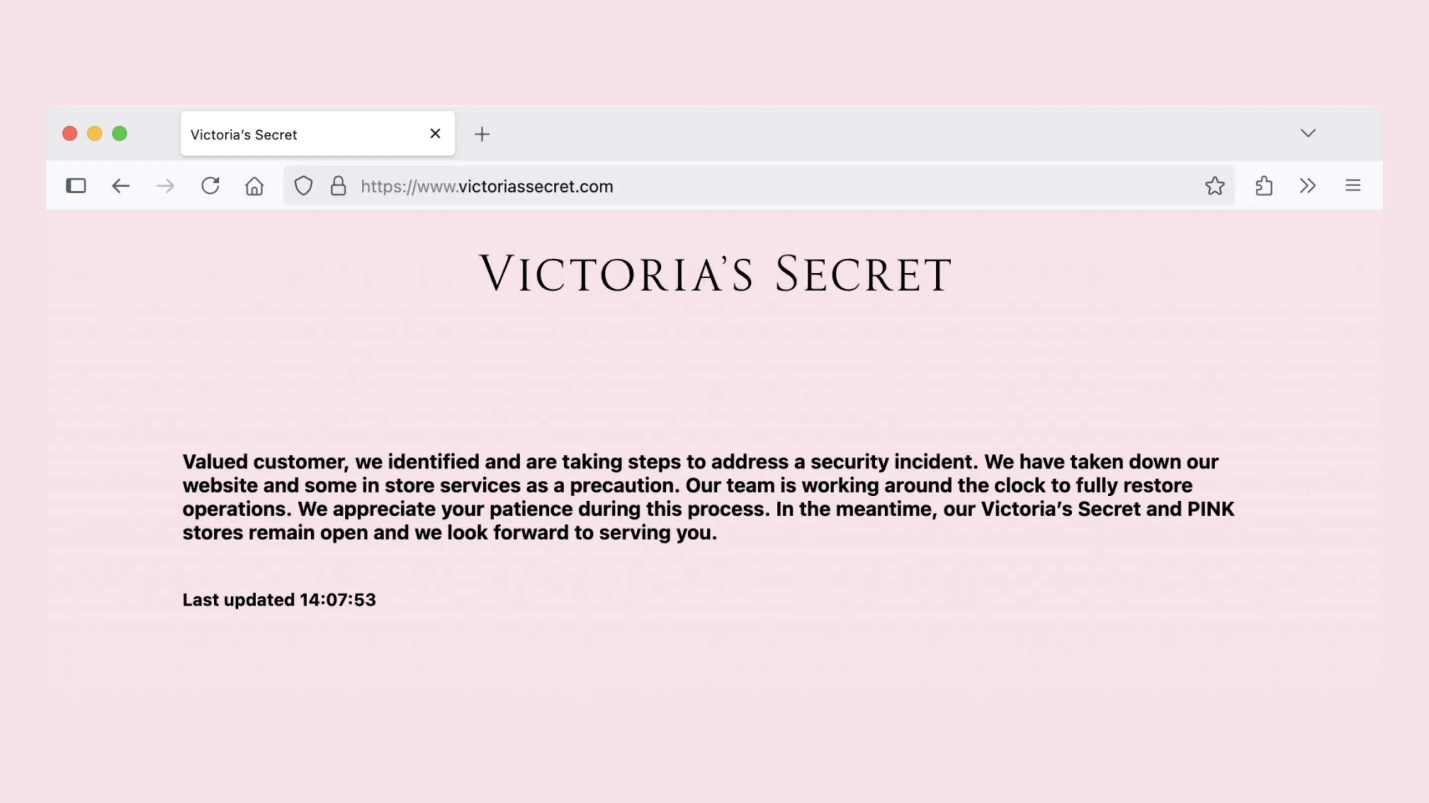 Site da Vitoria's Secret