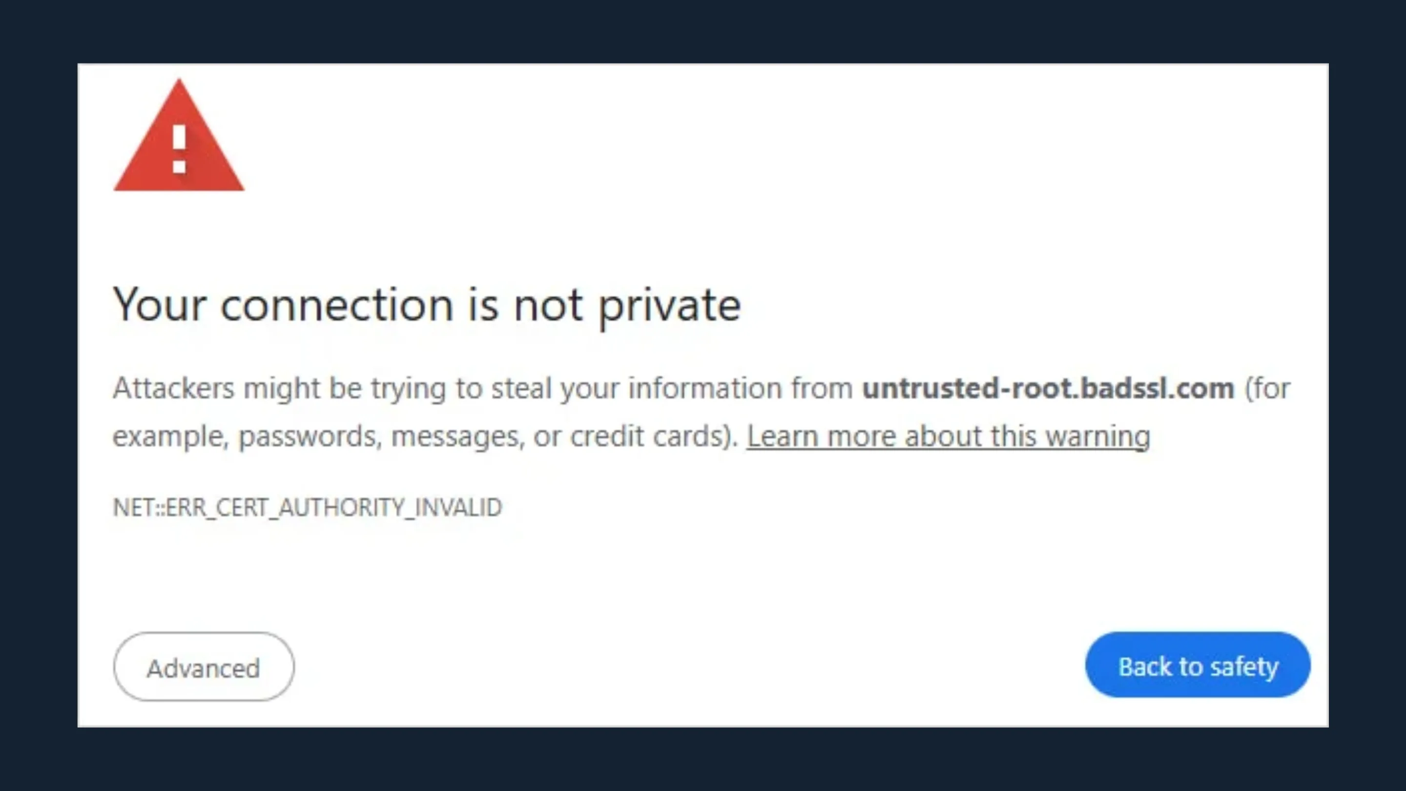 Chrome Root Store deixará de confiar na Chunghwa Telecom e Netlock 2 Aviso gerado em páginas que usam certificados não confiáveis