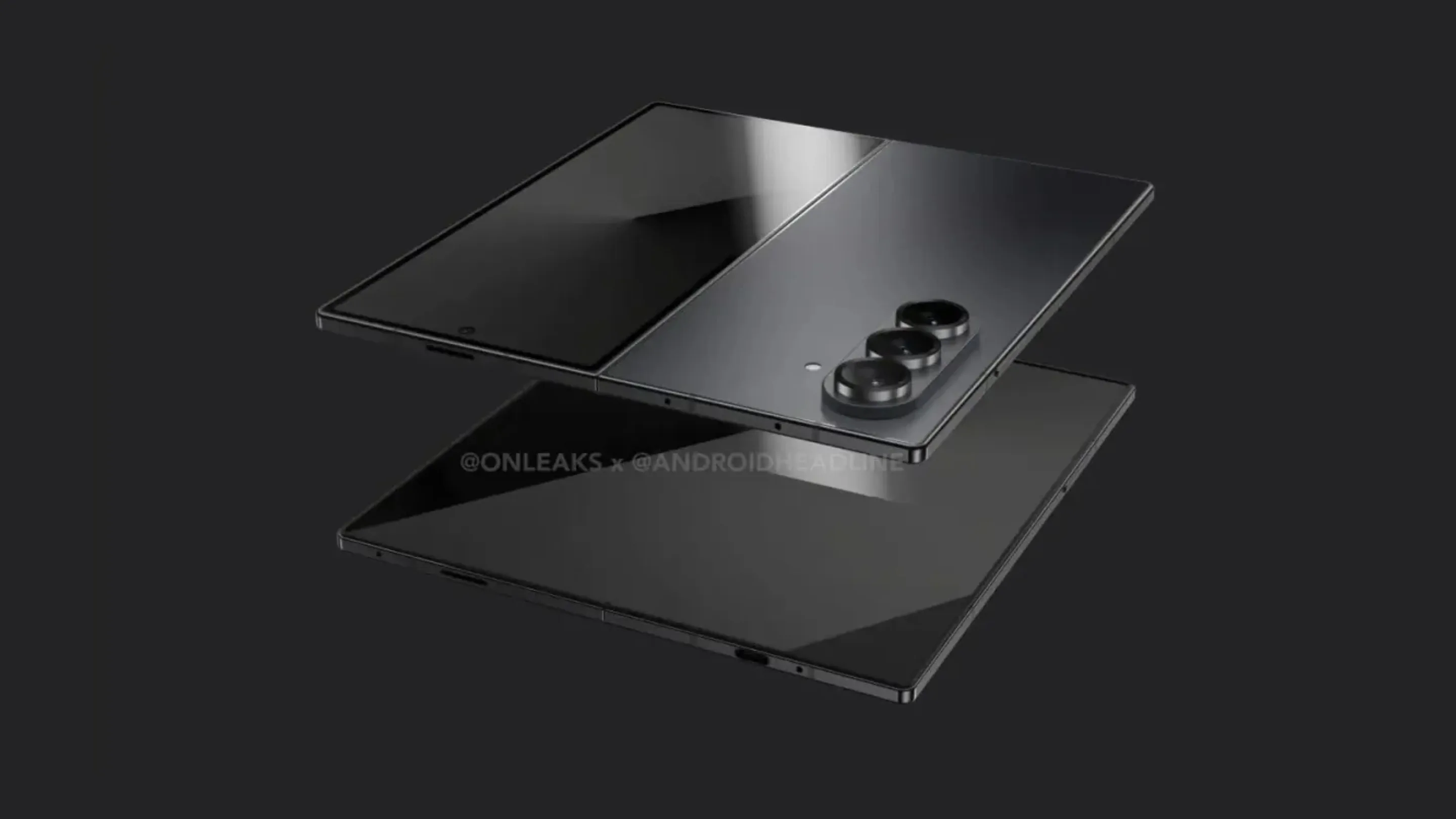 Render do Galaxy Z Fold 7 com destaque para suporte ao carregamento sem fio Qi2