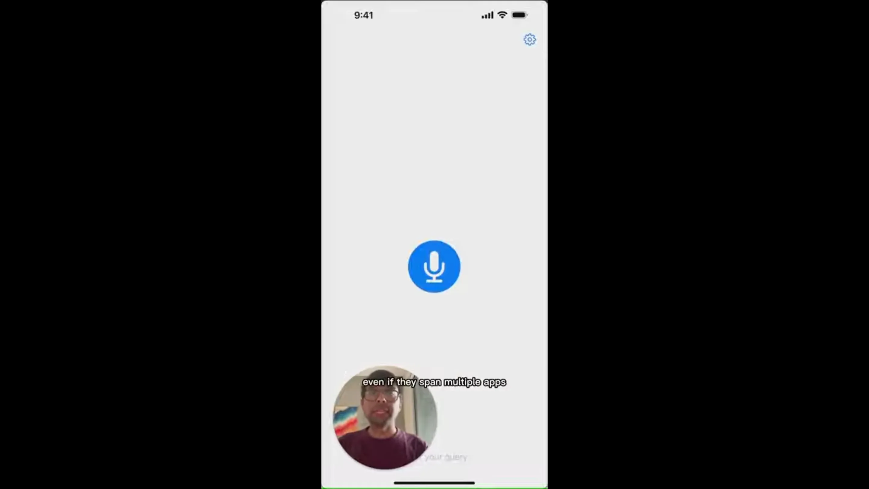 Interface do agente de IA com ChatGPT funcionando no iPhone