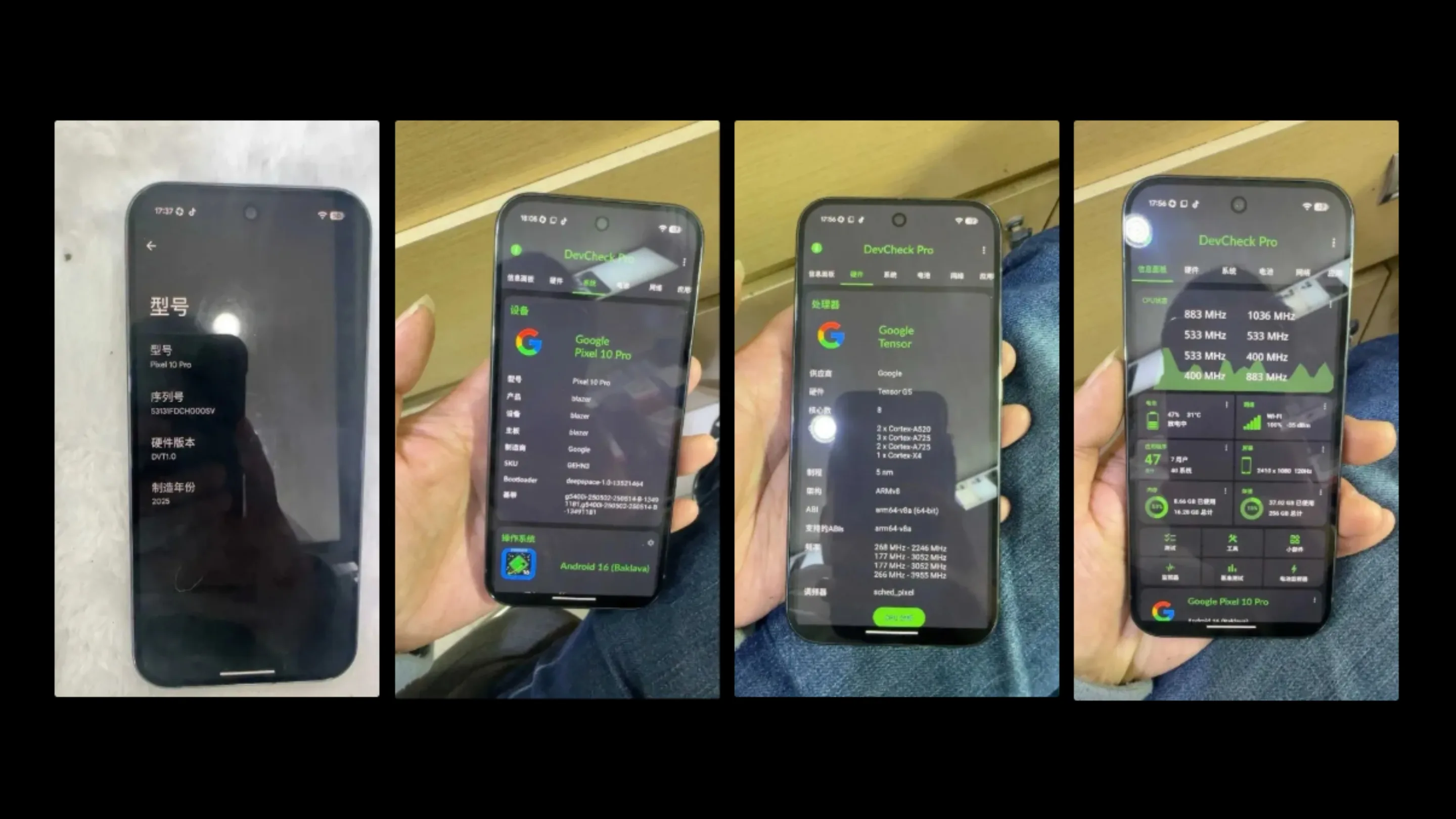 Pixel 10 Pro vaza com Tensor G5 e 16GB de RAM 2 Protótipo do Pixel 10 Pro com chip Tensor G5 em execução