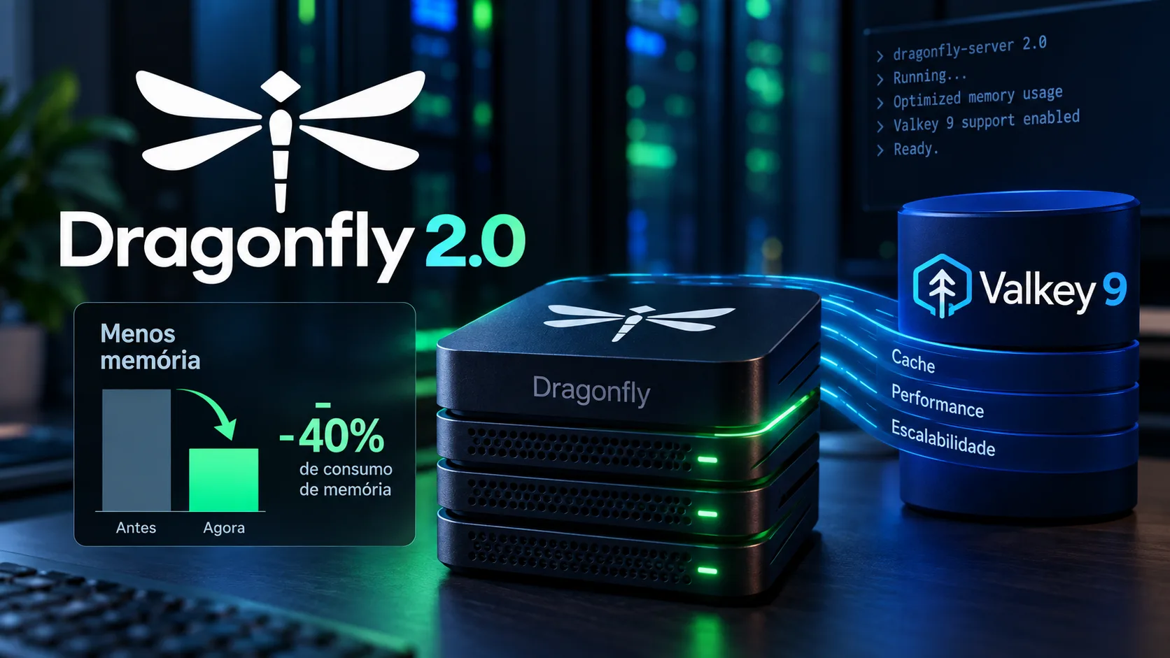 dragonfly 2 0 suporte valkey reducao memoria